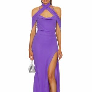 Chic Purple Maxi Dress with Slit